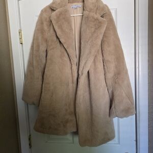 Baltic Born Plush Teddy Coat in Light Tan
